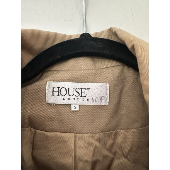 House of CB Alexis Robe Blazer in Camel Size Small Trench Coat Dress - Picture 4 of 12
